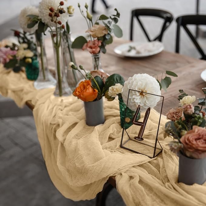 1 Pack Cheesecloth Table Runner 10Ft Christmas Gauze Boho Table Runners - Image 6