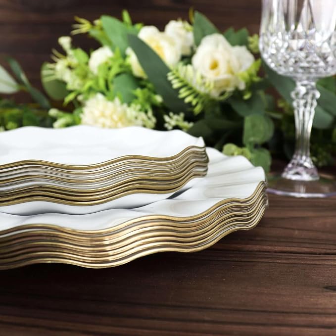 Efavormart 9" Salad Plates – Set of 10 Plastic White Round Disposable Plates - Image 8