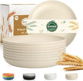Dinner Plates Set for 8, Wheat Straw Plate 10 Inch, Unbreakable Serving Plates by BUSOKIP