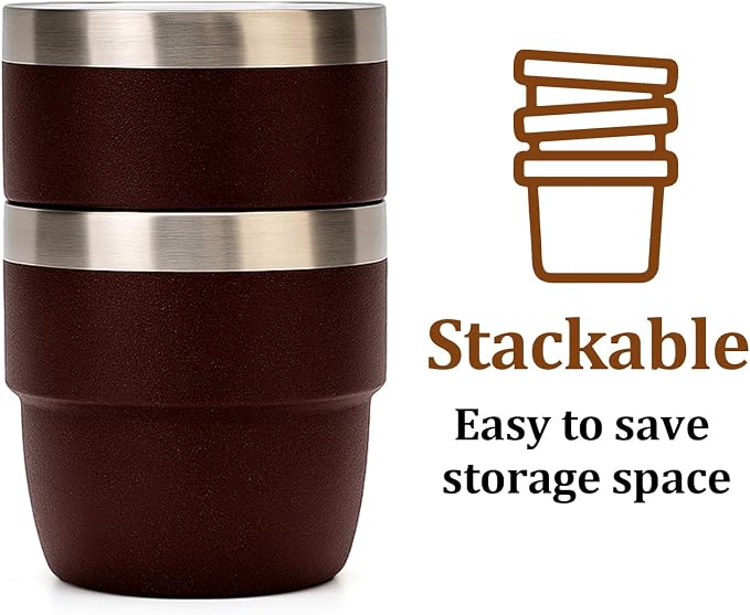 Zenbo 4 oz Espresso/Coffee Cups, Ceramic-Lined Double Wall Vacuum Insulated - Image 4