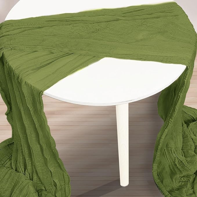 20 Pack Olive Green Cheesecloth Table Runner 35x120 Inch 10Ft Rustic Gauze - Image 3