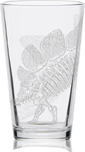 LumEngrave STEGOSAURUS SKELETON Engraved Beer Pint Glass | Dino Dinosaur Jurassic Paleontology | Great Gift Idea!
