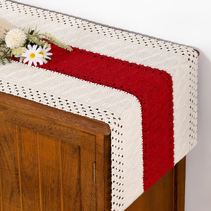 Boho Table Runner Summer Farmhouse Rustic Dining Dresser Scarf Home Decor | by Socomi
