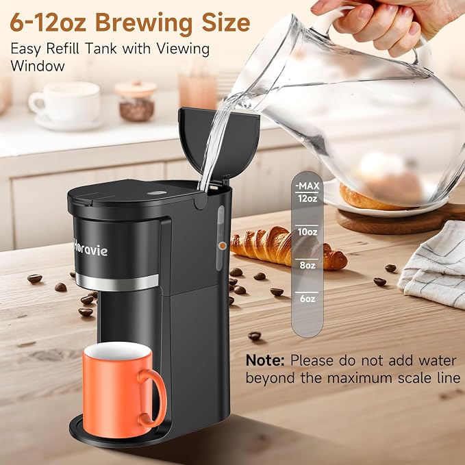 Small Single Serve Coffee Maker, One Cup Coffee Machine - Image 6
