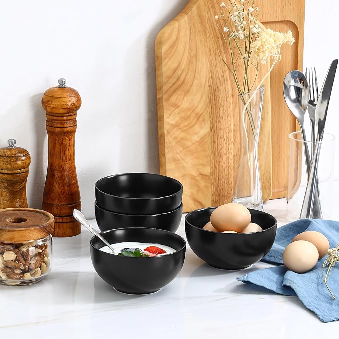 Selamica Ceramic Ice Cream Bowls, 12 oz Small Bowls Set of 6, 4.7 Inch Ceramic - Image 2
