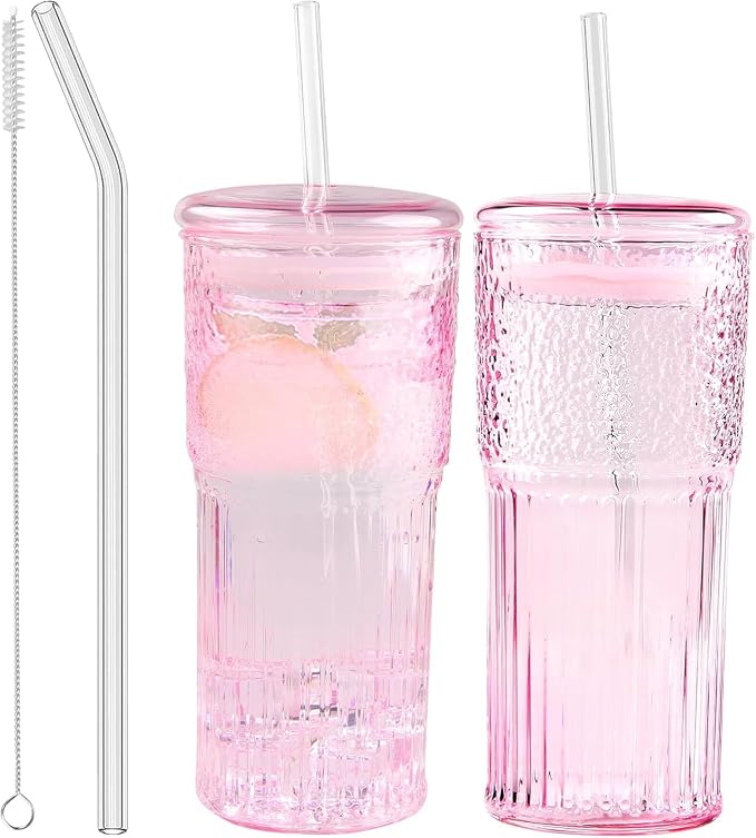 JunVpic Glass Coffee Tumbler, 20 oz Glass Cup by Junvpic