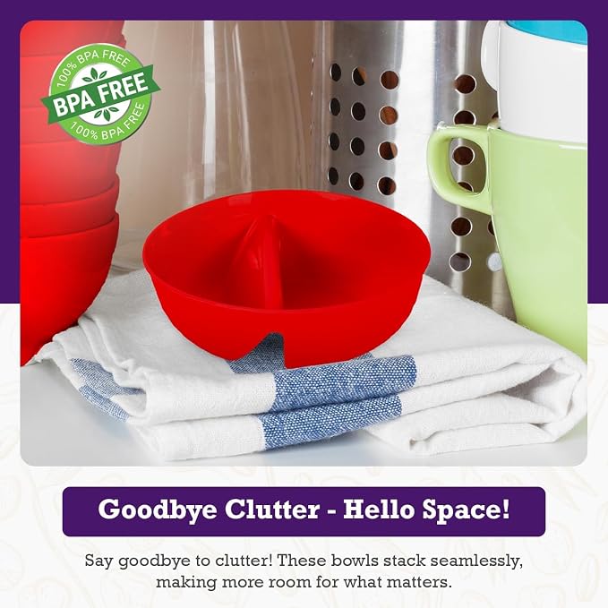 6 Pack - Just Crunch Anti-Soggy Cereal Bowl - Keeps Cereal Fresh & Crunchy | - Image 3