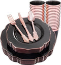 BUCLA 30Guests Clear Black Plastic Plates by BUCLA