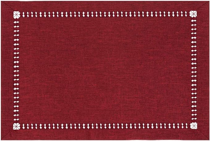 Grelucgo Handmade Hemstitched Polyester Rectangle Table Placemats by Grelucgo