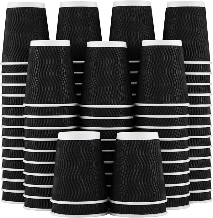 Lamosi 100 Pack Coffee Cups 8 oz, Disposable Paper Coffee Cups No Lids | by BuyNow