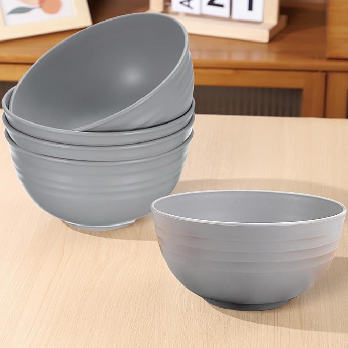 Unbreakable Wheat Straw Cereal Bowls Set of 4, 24 OZ Microwave and Dishwasher - Image 4