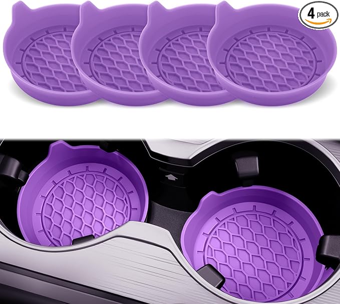 Car Cup Holder Coaster, Silicone Cup Holder Insert, Universal Non-Slip Cup by SINGARO