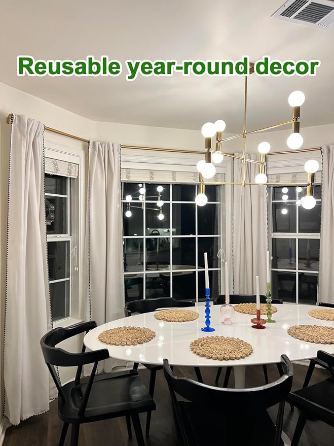 11.8" Set of 4 Round Corn Husk Placemats | Boho Woven Rattan Table Mats | Farmhouse Wicker Spring Plate Chargers Like Water Hyacinth, Seagrass for Wedding, Party, Christmas, Events
