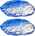 Lead-Free Crystal Glass Round Coasters, Gradient Blue, Durable and Elegant by Boxonly