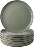 AmorArc Ceramic Dinner Plates Set of 6, Wavy Rim 10.5 Inch Stoneware Dish Set, Dinnerware Plates for Kitchen-Microwave&Dishwasher Safe, Scratch Resistant-Reactive Glaze Matte