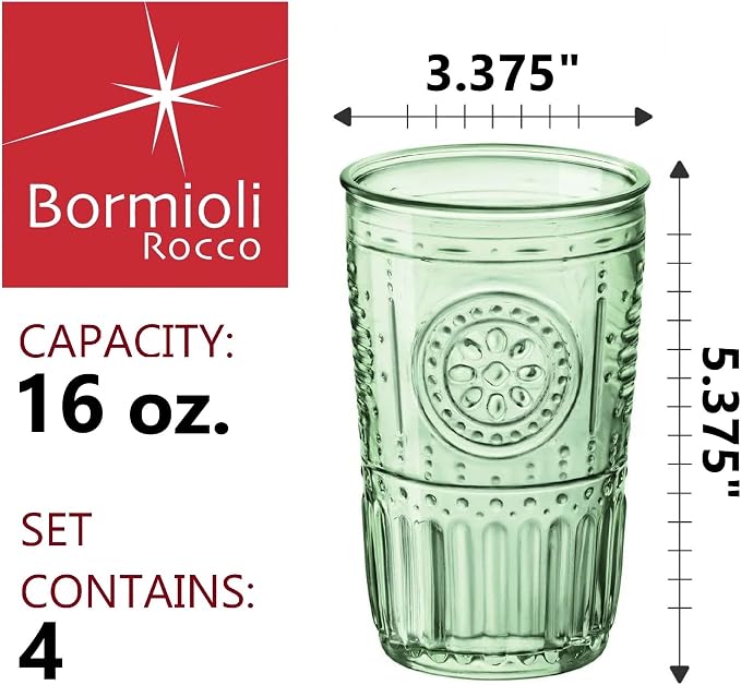 Bormioli Rocco Romantic Set Of 4 Cooler Glasses, 16 Oz. Colored Crystal Glass - Image 2