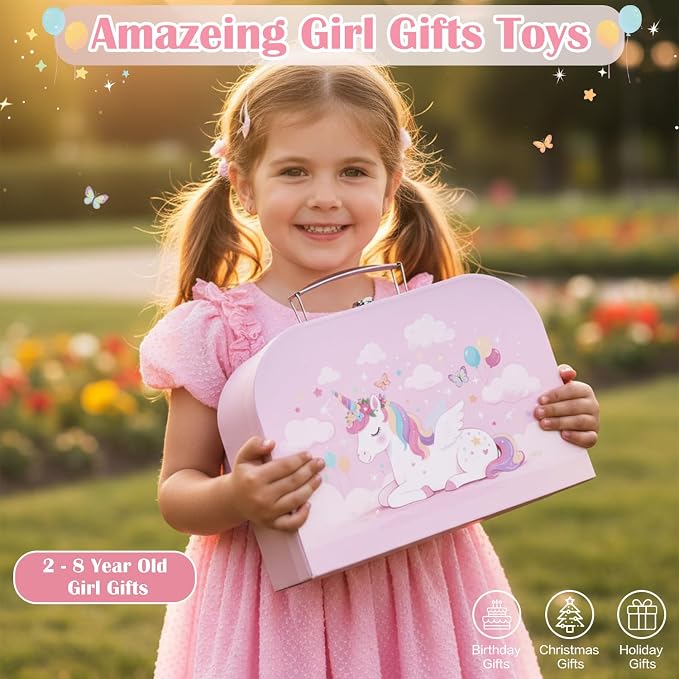 iAOVUEBY Tea Party Set for Little Girls, Kids Pretend Play Kitchen Toys - Image 7