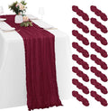 16 Pack Burgundy Cheesecloth Table Runners 20x120 Inch Gauze Table Runner 10FT by Yorcari