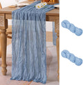 2 Pack Dusty Blue Cheesecloth Table Runner 10ft Boho Gauze Centerpiece | by MLMC