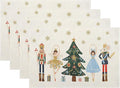 Merry Christmas Placemats 12x18 Inches Set of 4,Christmas Nutcracker Decorative Rectangle Winter Decoration Table Mats for Party, Home Kitchen,Dining Table Decoration