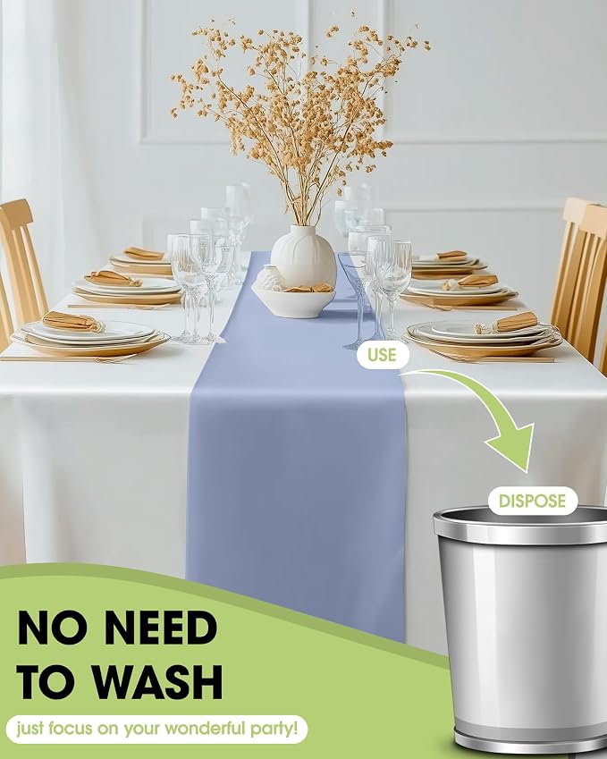 Pureegg Plastic Table Runners Disposable 30 Pack, 14 x 108 Inch Table Runner - Image 4
