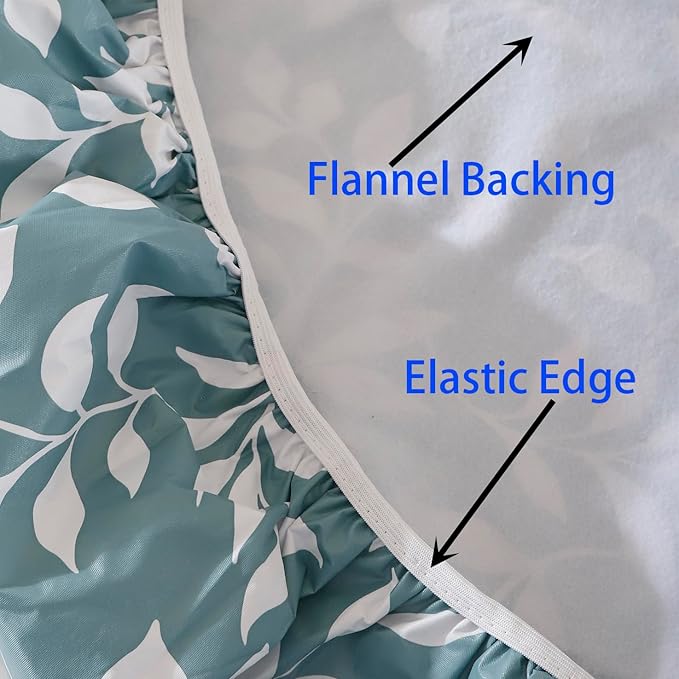 Walrus Round Vinyl Fitted Tablecloth with Flannel Backing Elastic Edge Design Table Cover Waterproof Oil-Proof PVC Table Cloth Stain-Resistant Best for 45"-56" Round
