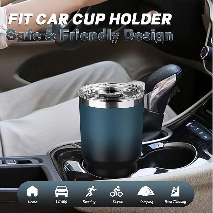 30 oz Tumbler with Lids and Straws, Stainless Steel Insulated Coffee Tumbler - Image 6
