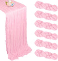 6 Pack Pink Cheesecloth Table Runner 35 x 120 Inch | Boho Gauze Cheese Cloth by Pepmily