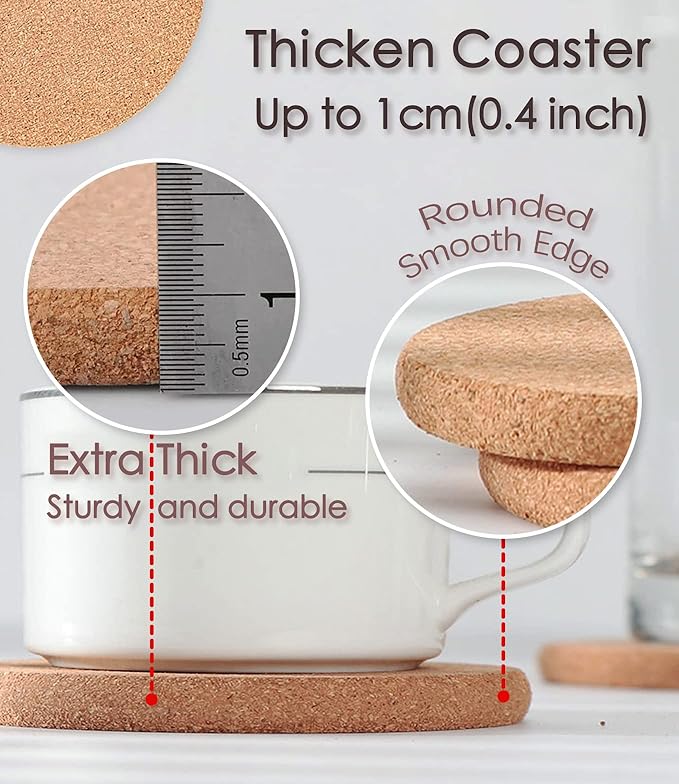 Cork Trivets for Hot Dishes, Hot Pots and Pans, 10 Inch 4 Pcs | High Density - Image 5