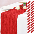 25 Pack Red Table Runner 17 x 108inch Cheesecloth Table Runner Boho Gauze Table by Lumaycens
