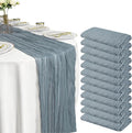 12 Pack Dusty Blue Cheesecloth Table Runner – 10FT Gauze Boho Table Runners by HQ-SITE