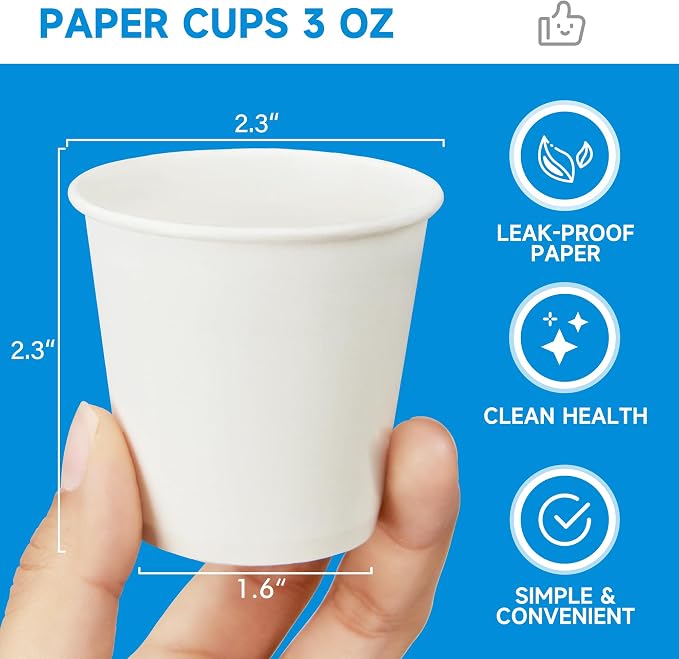 RACETOP 3 oz 300 Pack Paper Coffee Cups - Image 2