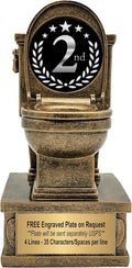 Decade Awards Action Pedestal Gold Toilet Bowl Trophy with Optional Inserts - Custom Engraved Plate On Request (7 Inch Tall)