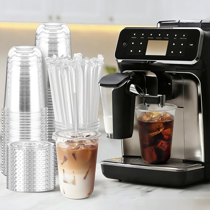 Soelomu 50 Sets 16oz Round Bottom Plastic Cups - Image 4