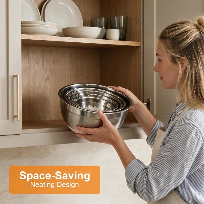 5PCS Stainless Steel Mixing Bowls Set - Image 5