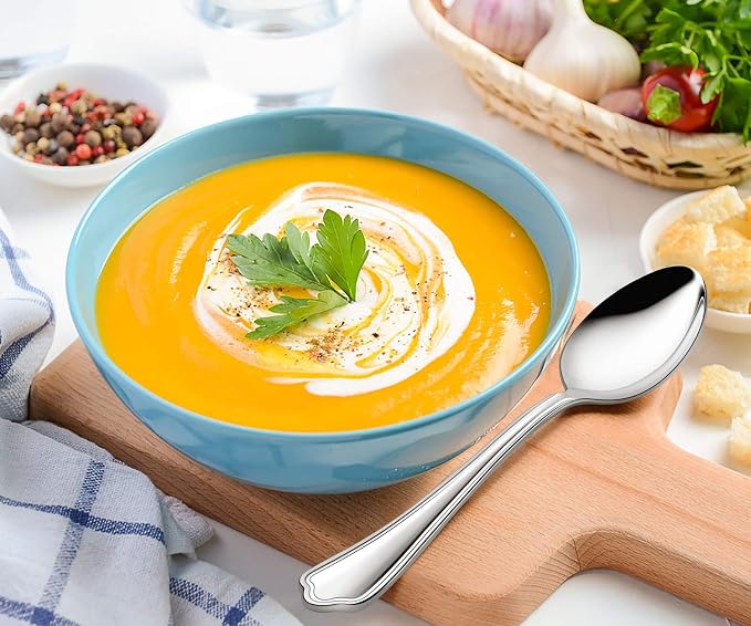 Dinner Spoons Set of 12, E-far 7.9 Inch Stainless Steel Soup Spoons Tablespoons - Image 4