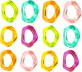 Epoxy Resin Spring Napkin Rings, 2.5x2.5x0.5 in. each, floral pastel design by CLEENTABLE