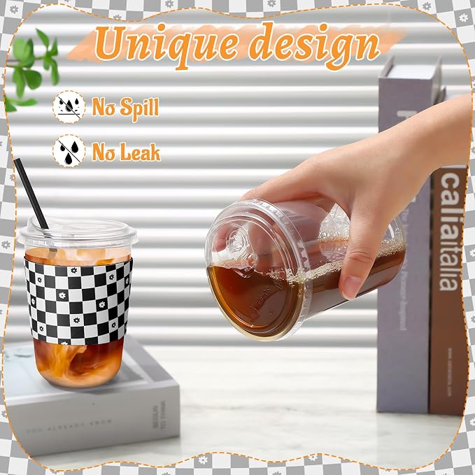 50 Sets 16 Oz Clear Plastic Coffee Cups - Image 4