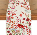 Artoid Mode Orange Daisy Flowers Floral Leaves Summer Table Runner, Spring by ArtoidMode