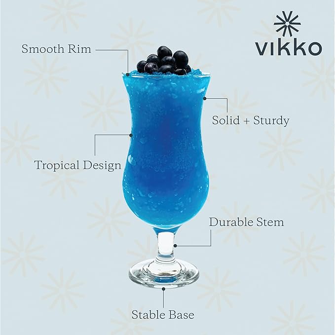 Vikko Hurricane Glasses, 15.5 Ounce Cocktails Glasses Set, Durable Dishwasher - Image 3