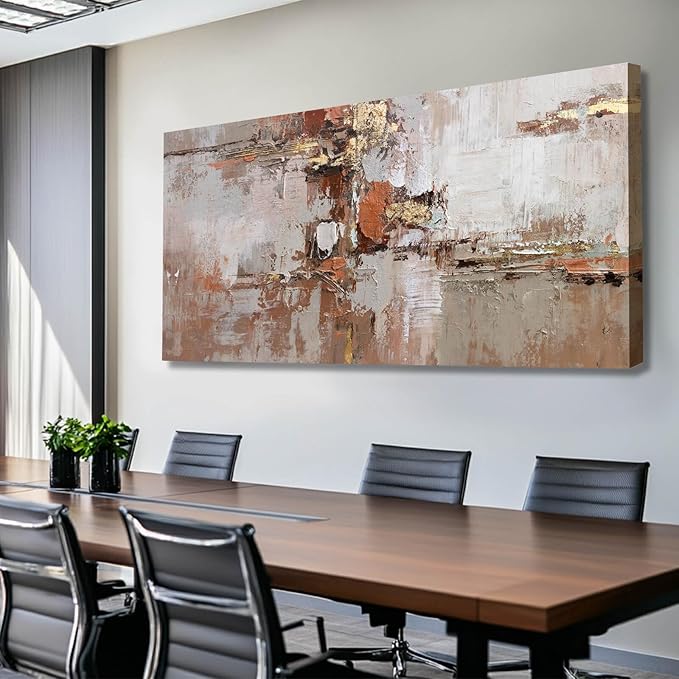 Gold Canvas Wall Art Framed Prints for Wall Decor 29"x58" Abstract Artwork for Living Room Posters for Bedroom Kitchen