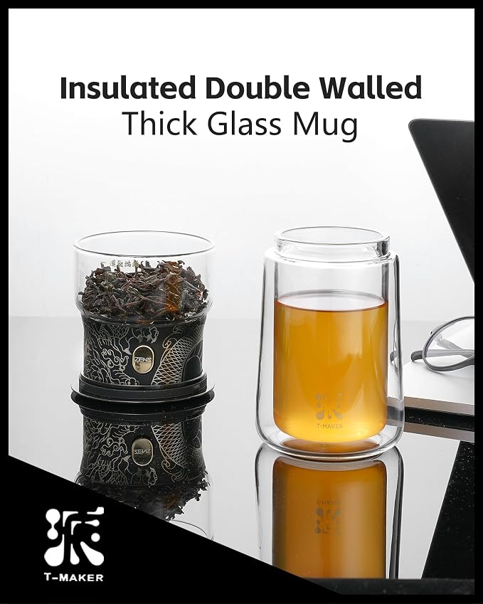 ZENS Glass Infuser Teapot, Cool One Touch Tea Maker - Image 4