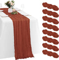 8 Pack Terracotta Cheesecloth Table Runners 20x120 Inch Gauze Table Runner by Yorcari