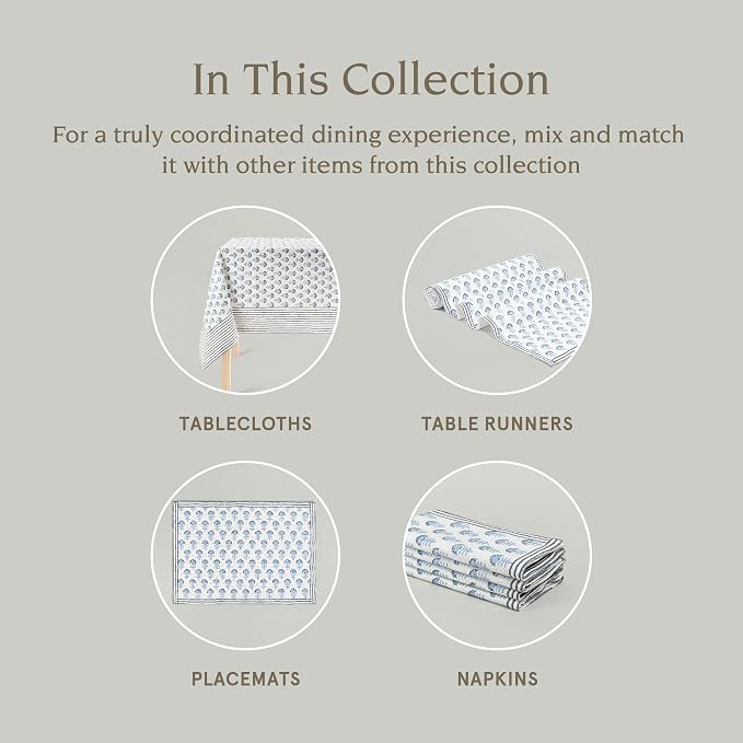 Over&Back 18x90 Hand-Blocked Printed Cotton Table Runner - Image 4