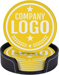 Custom Leather Coasters with Logo by Handmade