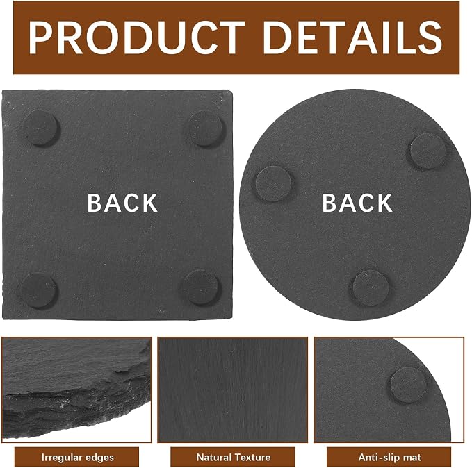 24pcs Slate Coasters, Hand Painted DIY, Scratch Resistant Bottom - Image 3
