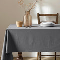 MIULEE Linen Cotton Blend Tablecloth Rectangle, Luxury Waterproof Stain Resistant Durable Farmhouse Oblong Table Cloth for Dining Party Christmas Weddings Birthday, 52 x 84 inch, Light Grey