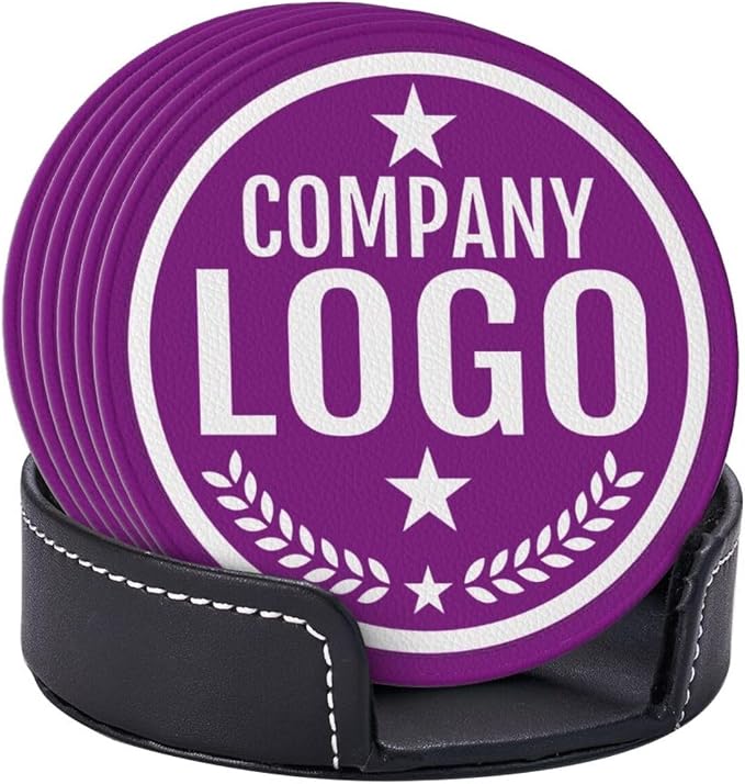 Custom Leather Coasters with Logo - Image 6