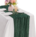Dark Green 10FT Cheesecloth Table Runner Boho Gauze Fabric Table Runner Rustic by JALANCY