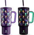 Meoky 40 oz Tumbler with Handle and Straw: Glow in the Dark Tumbler with Lid by MEOKY
